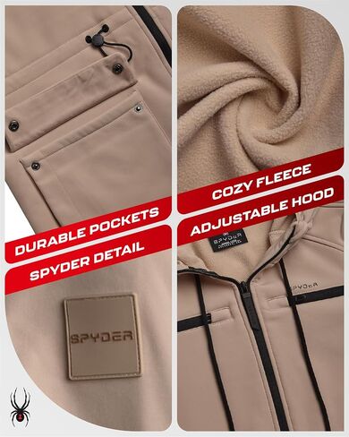Spyder Womens Softshell Jacket - Cozy Fleece Lined Long Winter Coat - Lightweight Soft Shell Hooded Fall Jacket for Women in Saudi Arabia