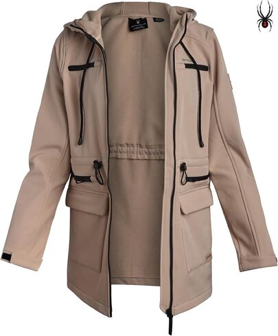 Spyder Womens Softshell Jacket - Cozy Fleece Lined Long Winter Coat - Lightweight Soft Shell Hooded Fall Jacket for Women in Saudi Arabia