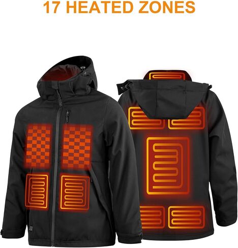 سترة تدفئة للنساء مع حزمة Bαtterγ، معطف تدفئة كهربائي شتوي خارجي ناعم مع غطاء رأس قابل للفصل in Kuwait