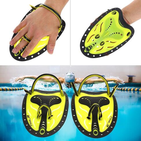 VGEBY Swimming Hand Paddles, Adjustable Diving Training Hand Fin Flippers Gloves Equipment(S-Yellow) Swim Paddles for Lap Swimming Swim Paddles Training in Saudi Arabia