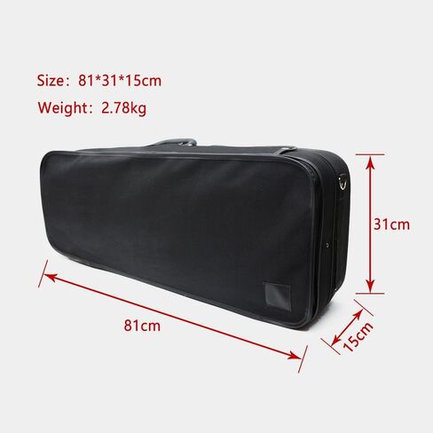Viola Case for Adjustable size 15" to 16.5" Travel Hard Case,with Straps,Music sheet Bag,High-Density Foam Protection,zipper style (black) in Saudi Arabia