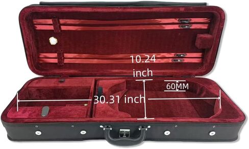 Viola Case for Adjustable size 15" to 16.5" Travel Hard Case,with Straps,Music sheet Bag,High-Density Foam Protection,zipper style (black) in Saudi Arabia