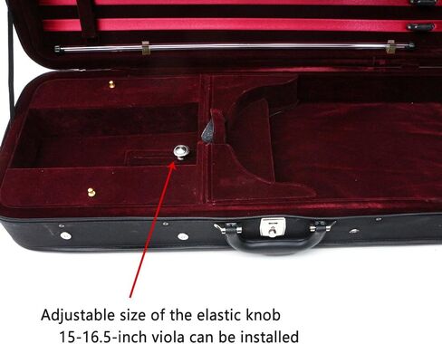 Viola Case for Adjustable size 15" to 16.5" Travel Hard Case,with Straps,Music sheet Bag,High-Density Foam Protection,zipper style (black) in Saudi Arabia