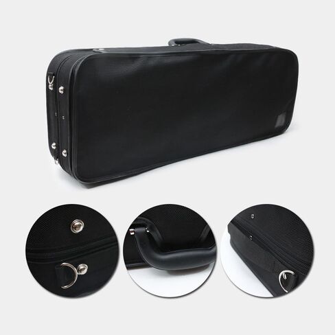 Viola Case for Adjustable size 15" to 16.5" Travel Hard Case,with Straps,Music sheet Bag,High-Density Foam Protection,zipper style (black) in Saudi Arabia