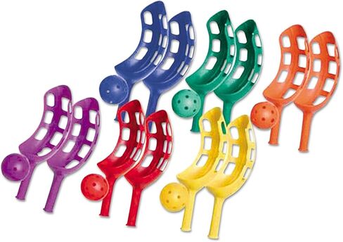 Champion Sports SBS1SET Scoop Ball Set, Plastic, Assorted Colors, 2 Scoops/1 Ball Per Set, 6 Sets in Kuwait