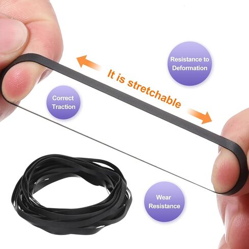 uxcell 20 Pcs Turntable Belt, Folded Length 110-145mm Rubber Belts Replacement Machine Recorder Rubber Belt Record Player Fit for All Kinds of Belt-Driven Turntables, Width 5mm in Saudi Arabia