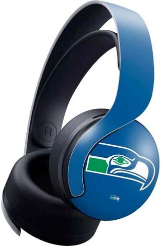Skinit Decal Gaming Skin Compatible with Pulse 3D Wireless Headset for PS5 - Officially Licensed NFL Seattle Seahawks Black & White Design in Saudi Arabia