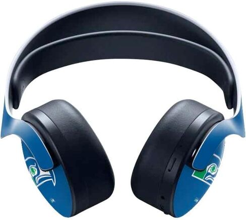 Skinit Decal Gaming Skin Compatible with Pulse 3D Wireless Headset for PS5 - Officially Licensed NFL Seattle Seahawks Black & White Design in Saudi Arabia