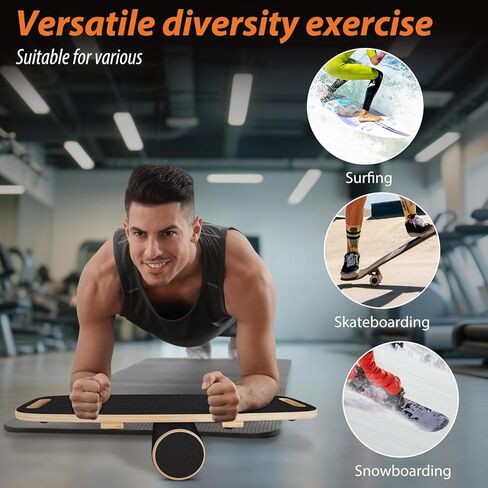 مدرب التوازن، مدرب التوازن لركوب الأمواج مع سدادات قابلة للتعديل - 3 خيارات مختلفة للمسافات، ألواح توازن خشبية، مدرب التوازن لركوب الأمواج، وتمارين اللياقة البدنية، والتدريب على الجليد in Kuwait