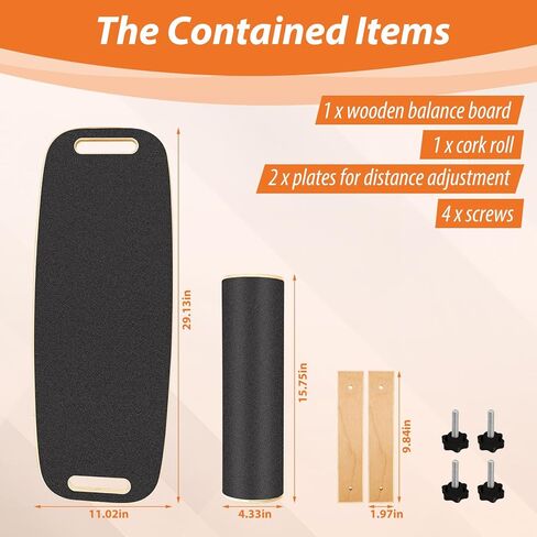 مدرب التوازن، مدرب التوازن لركوب الأمواج مع سدادات قابلة للتعديل - 3 خيارات مختلفة للمسافات، ألواح توازن خشبية، مدرب التوازن لركوب الأمواج، وتمارين اللياقة البدنية، والتدريب على الجليد in Kuwait