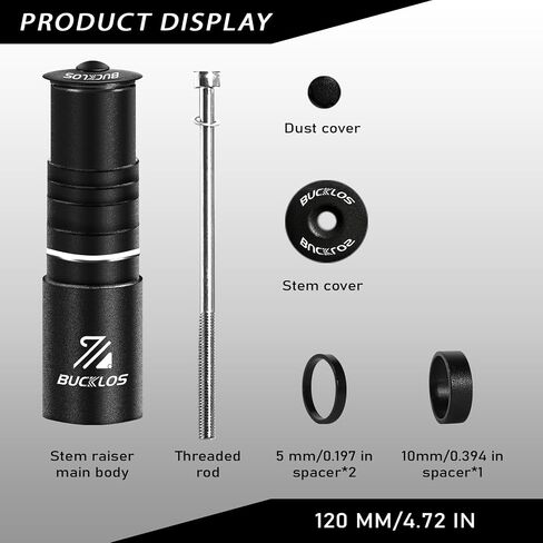 BUCKLOS Bike Stem Riser Extender MTB, 1-1/8" 28.6mm Bike Fork Stem, Handlebar Stem Aluminum Adapter for Mountain Bike, Road Bike, MTB, BMX in Saudi Arabia