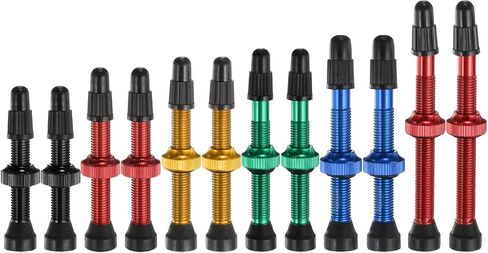 HARFINGTON 2pcs Tubeless Valve Stems 46mm Aluminum Alloy Tubeless Valve Super Light No Leak Durable Valve Stem Caps Multiple Color & Size Fit Most Bicycle Tubeless Rims Pair, Blue in Saudi Arabia
