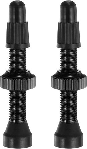 HARFINGTON 2pcs Tubeless Valve Stems 46mm Aluminum Alloy Tubeless Valve Super Light No Leak Durable Valve Stem Caps Multiple Color & Size Fit Most Bicycle Tubeless Rims Pair, Blue in Saudi Arabia