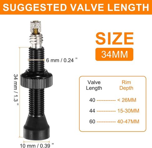 HARFINGTON 2pcs Tubeless Valve Stems 46mm Aluminum Alloy Tubeless Valve Super Light No Leak Durable Valve Stem Caps Multiple Color & Size Fit Most Bicycle Tubeless Rims Pair, Blue in Saudi Arabia