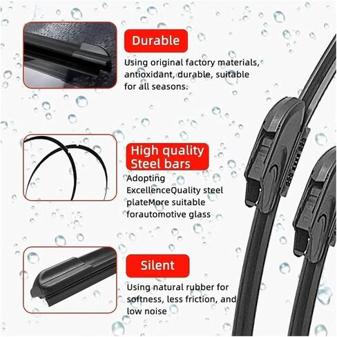 Premium Car Wipers Rubber for JX35 M25 M35 M37 - Front Blade Brushes & Accessories for Optimal Visibility(New Style 4 PCS,M35 (2006-2010)) in Saudi Arabia