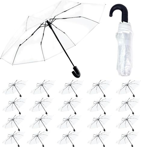 Clear Wedding Umbrellas, Portable Auto Open Close Transparent Design, Durable High-Visibility Folding Rain Umbrellas for Photography, Party, Travel, Golf, Outdoor Events in Kuwait