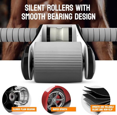 Portable Ab Roller Wheel with Knee Pad & Storage Bag, Foldable Design Quiet Wheels with Smooth Bearings, At Home Gym Travel for Strength Training in Saudi Arabia