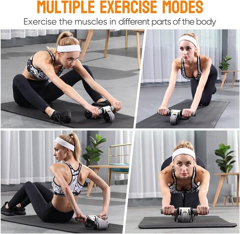 Portable Ab Roller Wheel with Knee Pad & Storage Bag, Foldable Design Quiet Wheels with Smooth Bearings, At Home Gym Travel for Strength Training in Saudi Arabia