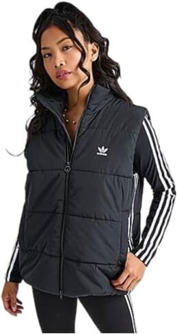 سترة منتفخة من البوليستر للسيدات من adidas Originals - أسود - IP1325 - مقاس صغير in Saudi Arabia