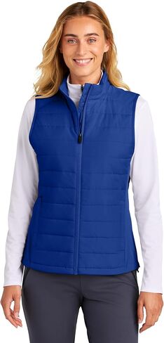 SPORT-TEK Women's Teknical Hybrid Vest | Lightweight Insulated Zip Up Vest, Water Repellent, Adjustable Hem, Zip Pockets in Saudi Arabia