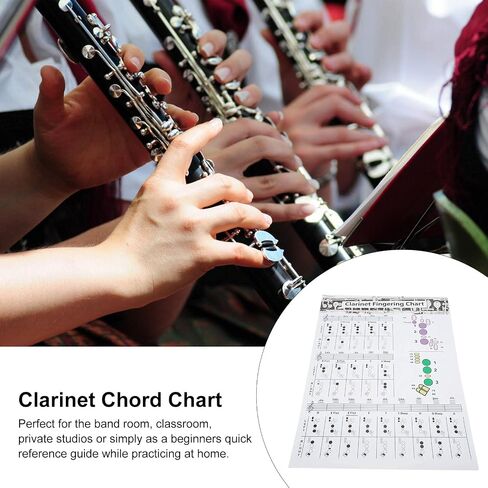 56×40cm Clarinet Accessories, Flute Accessories, Clarinet Book, Fingering Practice Chart, for Beginners, Teaching, Group Study in Saudi Arabia