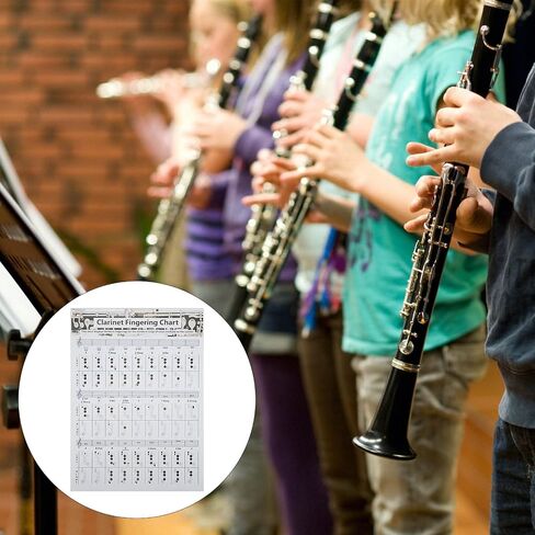 56×40cm Clarinet Accessories, Flute Accessories, Clarinet Book, Fingering Practice Chart, for Beginners, Teaching, Group Study in Saudi Arabia