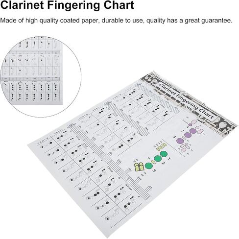 56×40cm Clarinet Accessories, Flute Accessories, Clarinet Book, Fingering Practice Chart, for Beginners, Teaching, Group Study in Saudi Arabia
