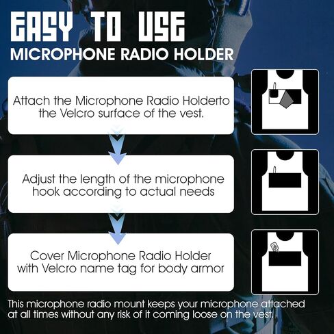 4 Pcs Mic Clips Black Radio Mic Holders for Keeps Two Way Mics Super Strong Stitches No Breaking Durable Microphone Radio Holder for Vest Accessories in Saudi Arabia