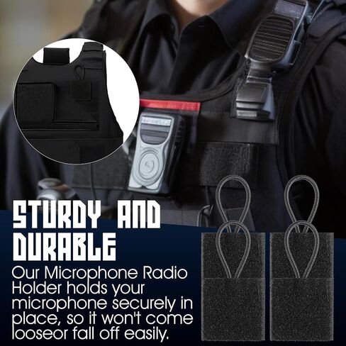 4 Pcs Mic Clips Black Radio Mic Holders for Keeps Two Way Mics Super Strong Stitches No Breaking Durable Microphone Radio Holder for Vest Accessories in Saudi Arabia