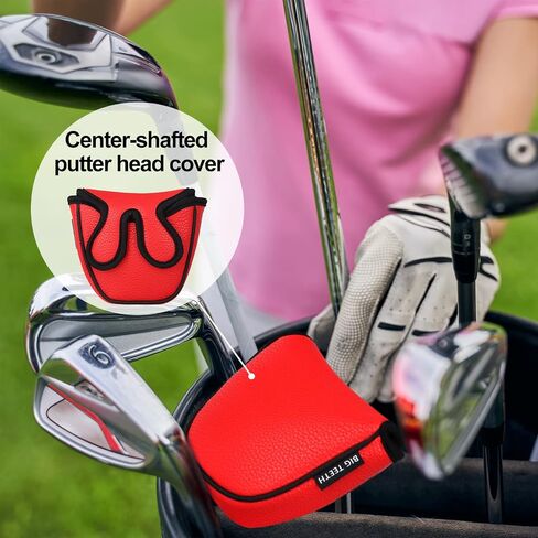 Big Teeth Golf Mallet Putter Cover Headcover Club Protector Magnetic Closure Don't FIT Iron Material Putter for Scotty Cameron Taylormade Odyssey 2 Ball Club in Saudi Arabia