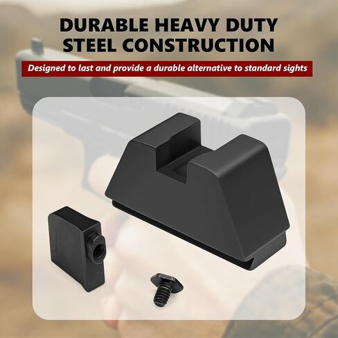 Suppressor Height Sight Set for Glock - Optical Compatible, High Black .365" Serrated Front, Flat Black .451" Rear Assembly | Suitable for Glock All Models in Saudi Arabia