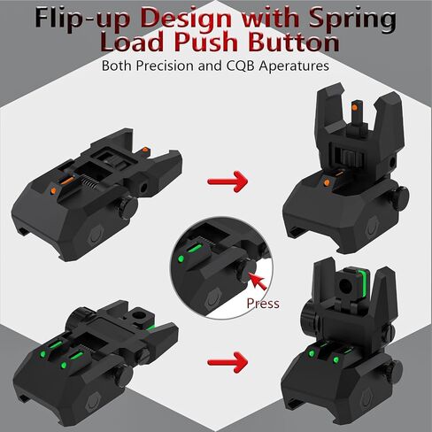 تقلب منظار الألياف الضوئية المواقع الأمامية والخلفية مع نقاط من الألياف الضوئية باللونين الأخضر والأحمر، وضبط بدون أدوات للمنظار الاحتياطي الأمامي والخلفي in Kuwait