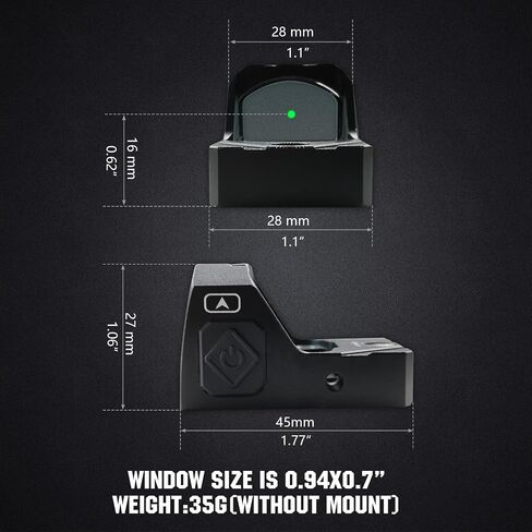 ohhunt 2 MOA Reflex Sight Shake Awake Optic Compatible with Picatinny/RMR in Kuwait