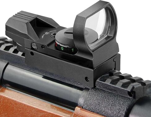 Beileshi Reflex Sight، 4 أنماط شبكية قابلة للتعديل، 5 إعدادات سطوع، نقطة رؤية باللون الأحمر والأخضر مع حامل السكك الحديدية 20 مم in Kuwait