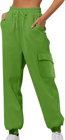 Sweat Pants for Womens Fashion Loose High Waisted Joggers Casual Solid Cargo Pant with Pockets 2025 in Saudi Arabia