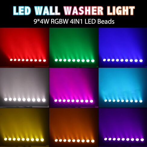 شريط إضاءة LED للمسرح، 50 وات LED 4 في 1 RGBW DJ أضواء بار مع جهاز التحكم عن بعد الصوت المنشط DMX إضاءة المسرح لأحداث الكنيسة وحفلات الزفاف والديسكو وإضاءة DJ 2 حزمة in Kuwait