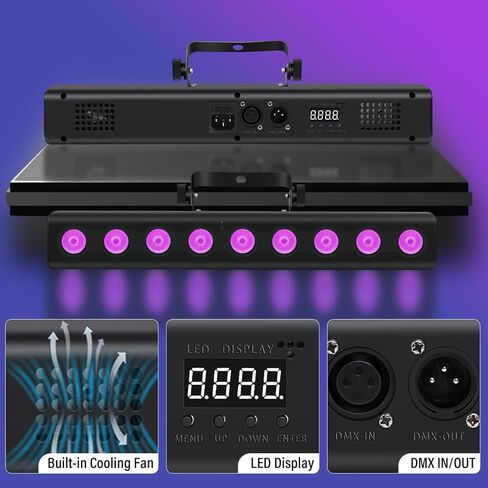 شريط إضاءة LED للمسرح، 50 وات LED 4 في 1 RGBW DJ أضواء بار مع جهاز التحكم عن بعد الصوت المنشط DMX إضاءة المسرح لأحداث الكنيسة وحفلات الزفاف والديسكو وإضاءة DJ 2 حزمة in Kuwait