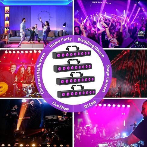 شريط إضاءة LED للمسرح، 50 وات LED 4 في 1 RGBW DJ أضواء بار مع جهاز التحكم عن بعد الصوت المنشط DMX إضاءة المسرح لأحداث الكنيسة وحفلات الزفاف والديسكو وإضاءة DJ 2 حزمة in Kuwait