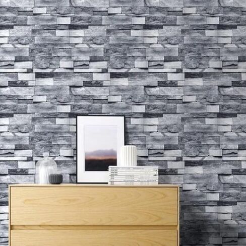 Self Adhesive Wallpaper 3D Simulation Brick Design 6mx45cm PVC Paper Waterproof for Decoration in Saudi Arabia