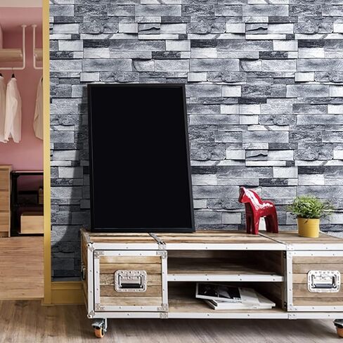 Self Adhesive Wallpaper 3D Simulation Brick Design 6mx45cm PVC Paper Waterproof for Decoration in Saudi Arabia