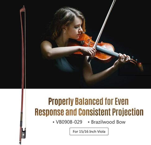 Eujgoov Viola Bow Brazilwood 4/4 Light Weight Bow with Mongolian Horsehair Frog for 14-17 Inch Viola Orchestral Strings Accessories in Saudi Arabia