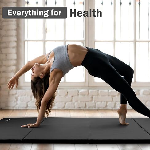 Fitvids Folding Exercise Gymnastics Mat 4'x​8'x2" Gym Workout Mat with Carrying Handles High-Density Anti-Tear Portable Fitness Aerobics Mats for Home Gym Yoga Pilates Tumbling MMA Core Training, Multiple Colors in Saudi Arabia