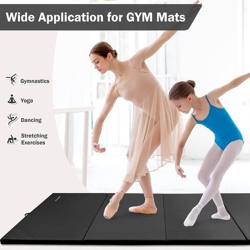 Fitvids Folding Exercise Gymnastics Mat 4'x​8'x2" Gym Workout Mat with Carrying Handles High-Density Anti-Tear Portable Fitness Aerobics Mats for Home Gym Yoga Pilates Tumbling MMA Core Training, Multiple Colors in Saudi Arabia