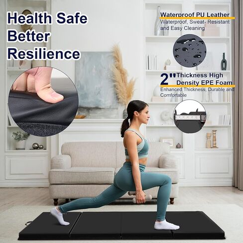 بساط تمارين الجمباز بولار أورورا مقاس 3'x6'x2 سميك قابل للطي والتمارين الرياضية وحصائر اليوجا القابلة للتمدد in Kuwait