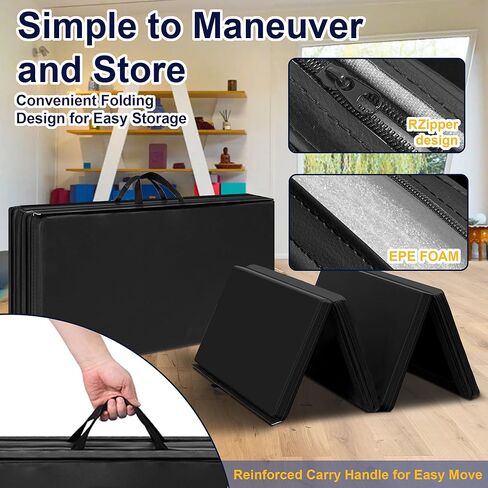 بساط تمارين الجمباز بولار أورورا مقاس 3'x6'x2 سميك قابل للطي والتمارين الرياضية وحصائر اليوجا القابلة للتمدد in Kuwait