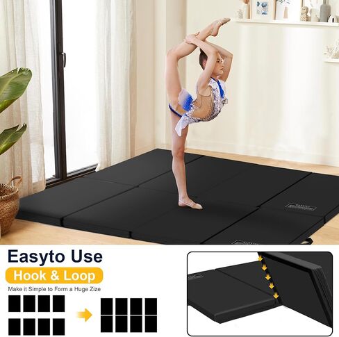 بساط تمارين الجمباز بولار أورورا مقاس 3'x6'x2 سميك قابل للطي والتمارين الرياضية وحصائر اليوجا القابلة للتمدد in Kuwait