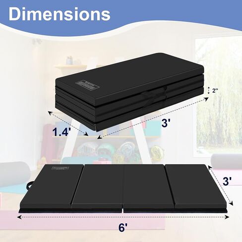 بساط تمارين الجمباز بولار أورورا مقاس 3'x6'x2 سميك قابل للطي والتمارين الرياضية وحصائر اليوجا القابلة للتمدد in Kuwait