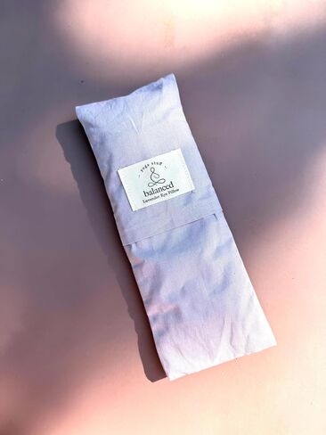 BYS Weighted Lavender Eye Pillow, Organic Cotton Fabric, Grey and White, with Travel Pouche in Saudi Arabia