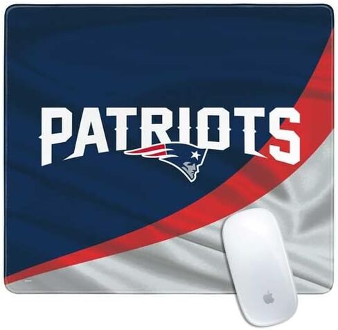 Skinit Small Gaming Mouse Pad - Officially Licensed New England Patriots Design with Stitched Edges, Waterproof, Non-Slip Rubber Base, Desk Mat for Keyboard & Mouse, 12.6" x 11" inches in Saudi Arabia
