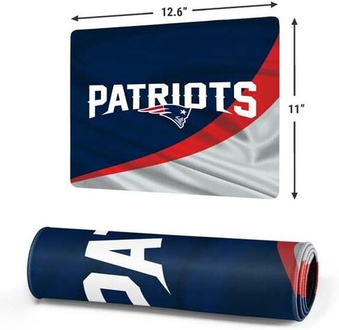 Skinit Small Gaming Mouse Pad - Officially Licensed New England Patriots Design with Stitched Edges, Waterproof, Non-Slip Rubber Base, Desk Mat for Keyboard & Mouse, 12.6" x 11" inches in Saudi Arabia